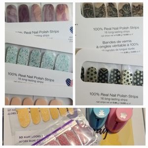 2 NEW Color Street Subscription Box Nail Sets, 5 NEW full Sets & 2 Hole Punches
